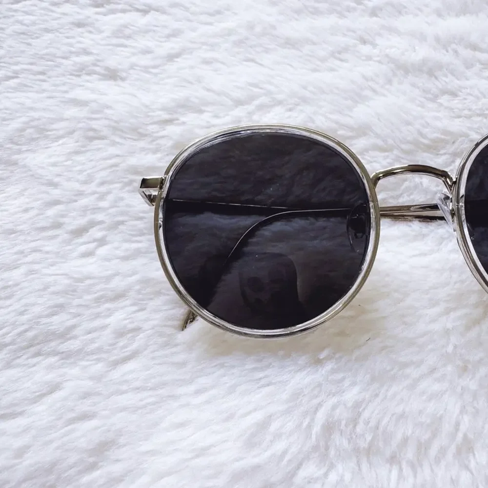 Dean Black w/ Silver Rims Round Sunglasses - Picture 2 of 13
